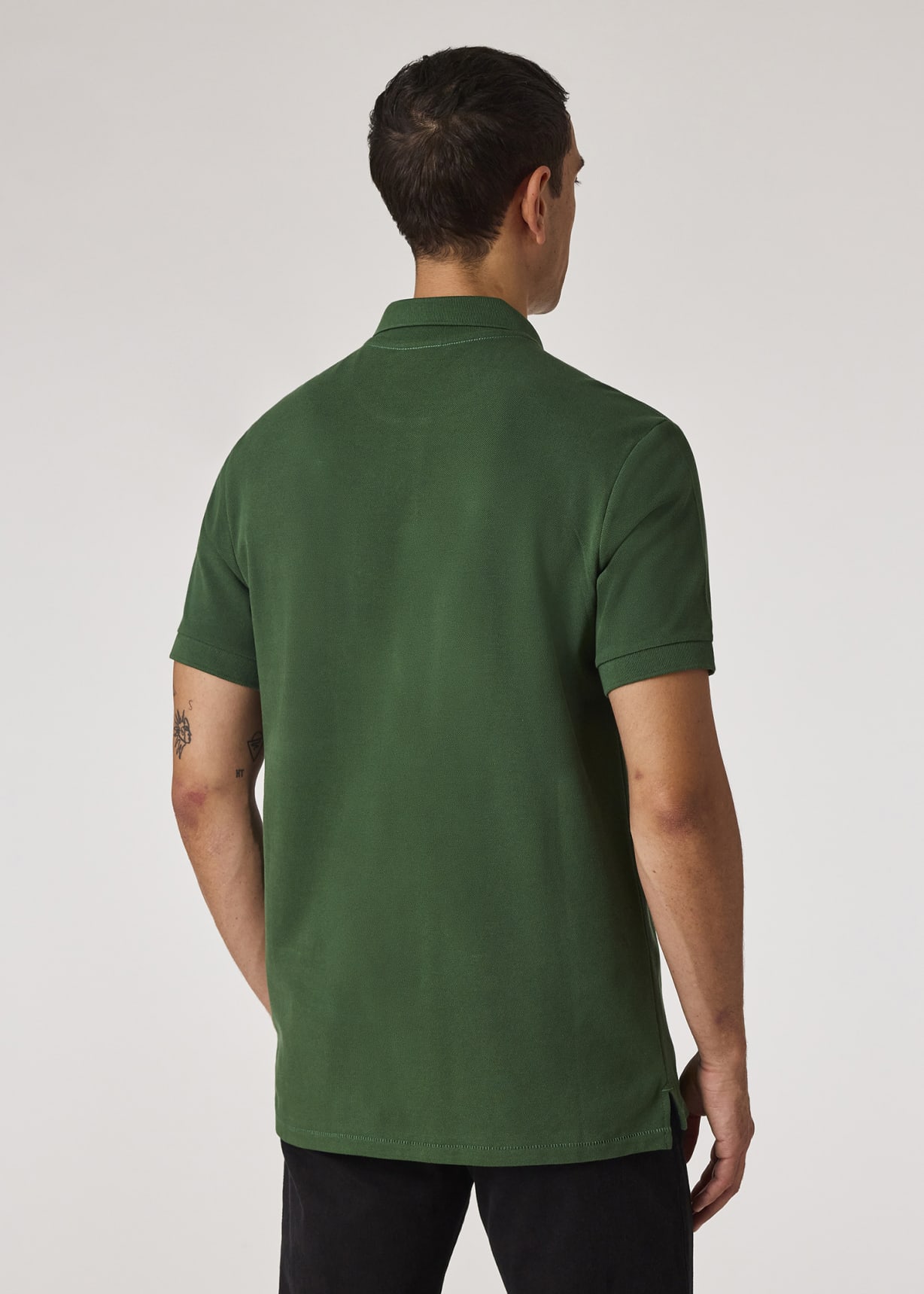 Men's Forest Green Organic Cotton Zebra Polo Shirt